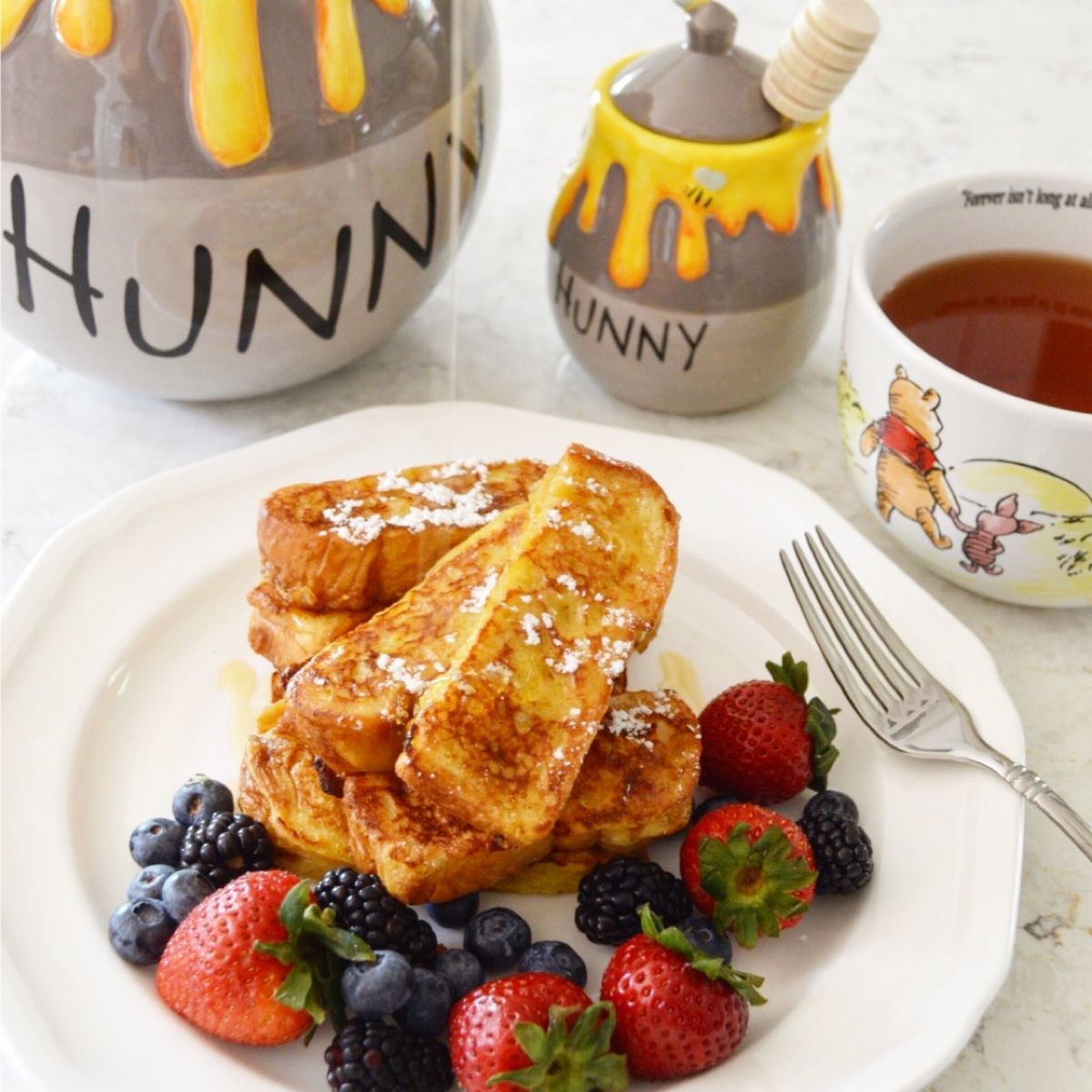 These vanilla honey french toast sticks are made with brioche bread that is dipped inside a sweet vanilla custard.  