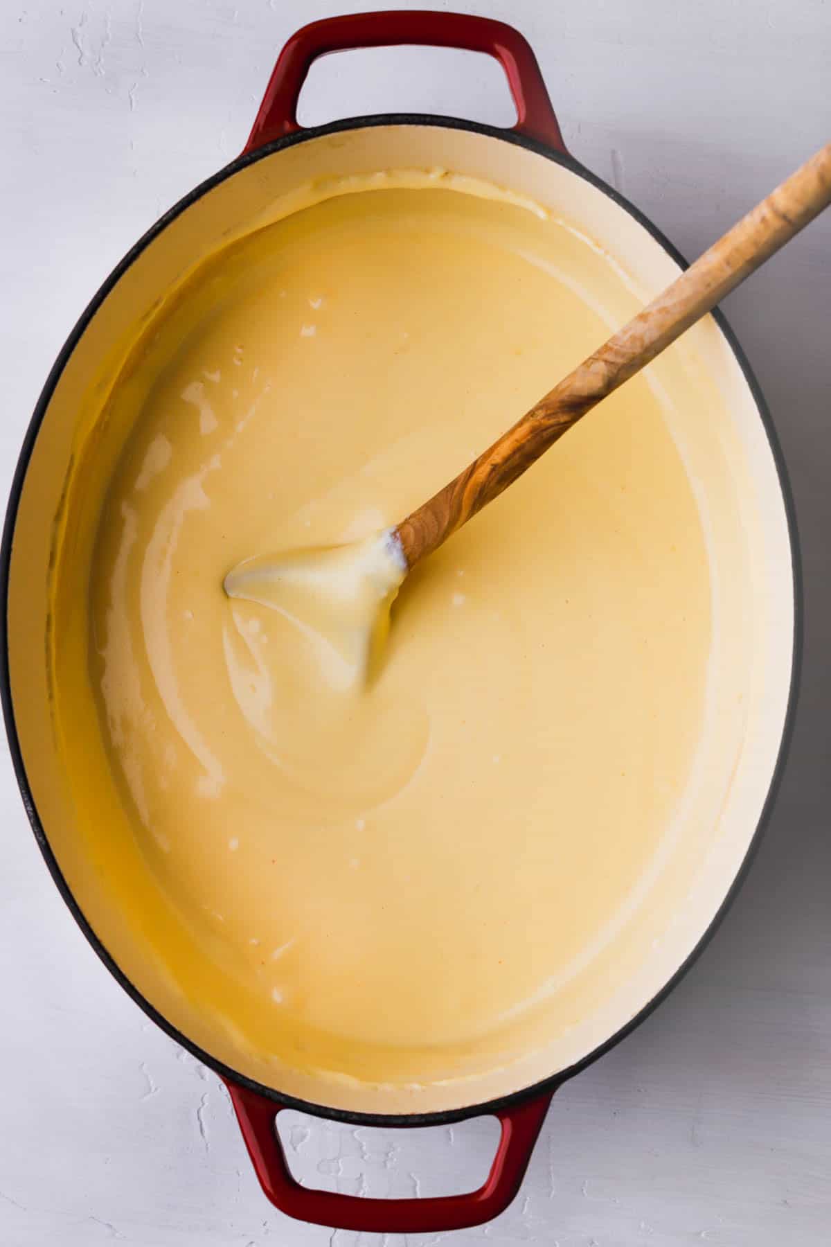 Cheese sauce made with cheddar and smoked gouda.  