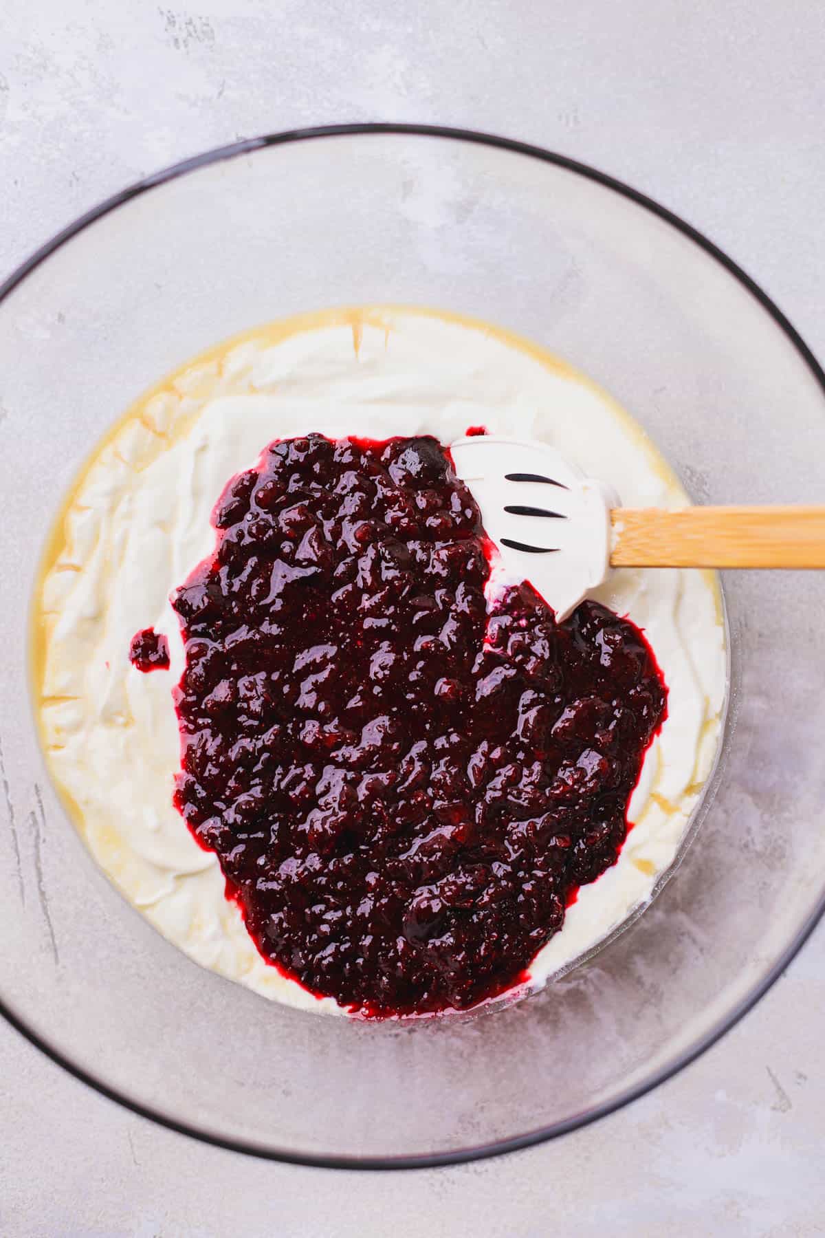 Greek coconut yogurt, vanilla extract and cherry compote.  