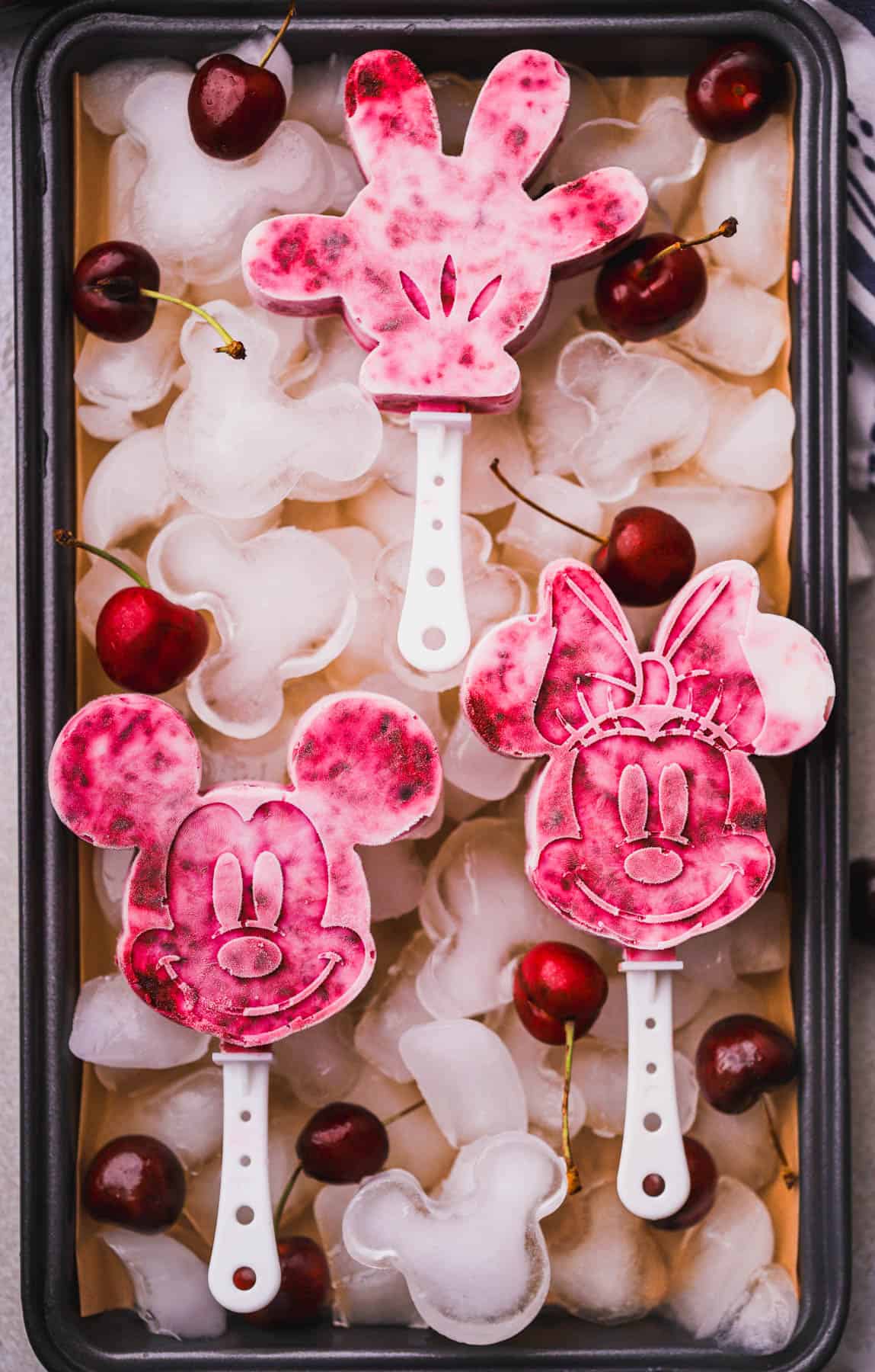 Cherry popsicles with coconut Greek yogurt.  