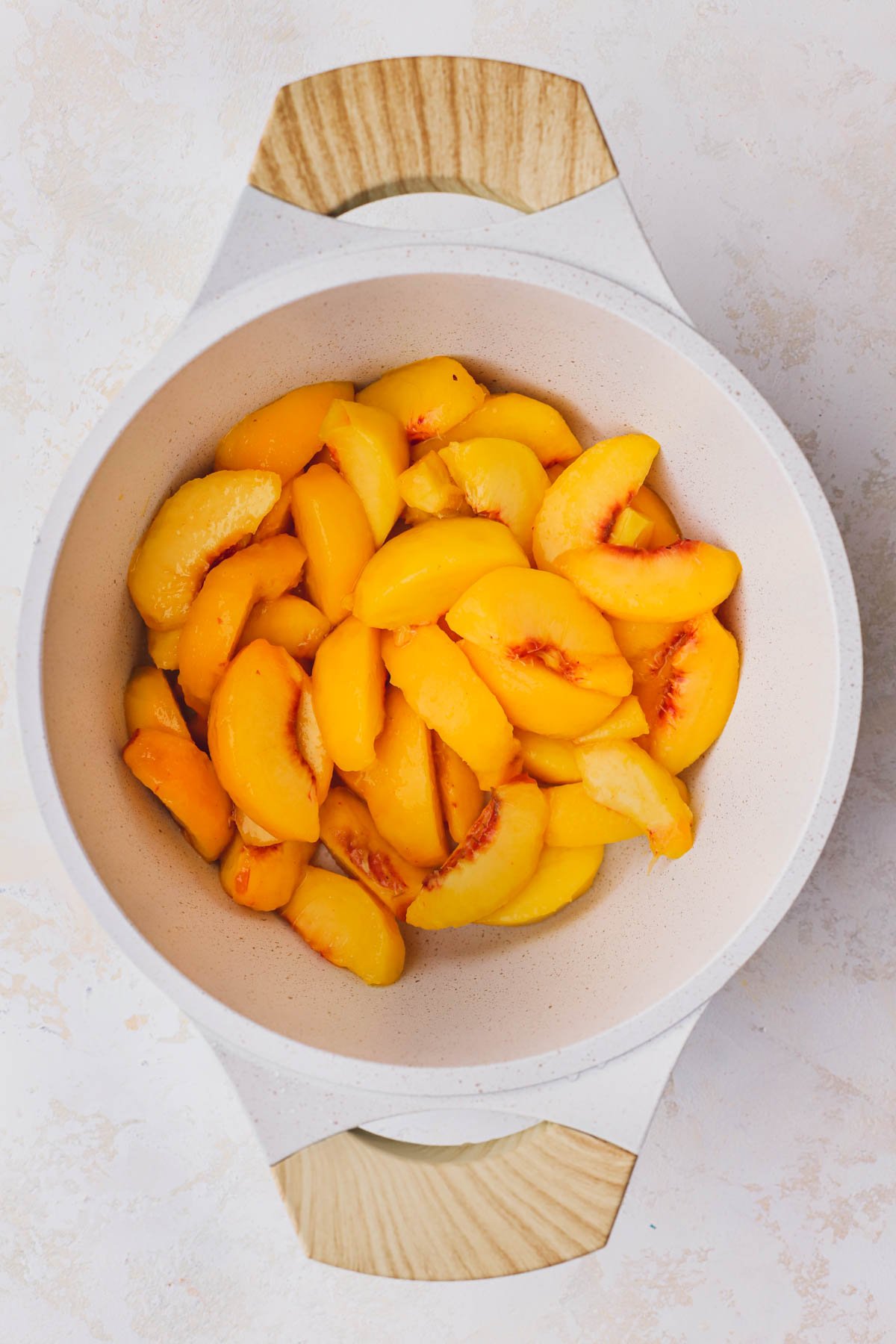 Fresh sliced peaches.