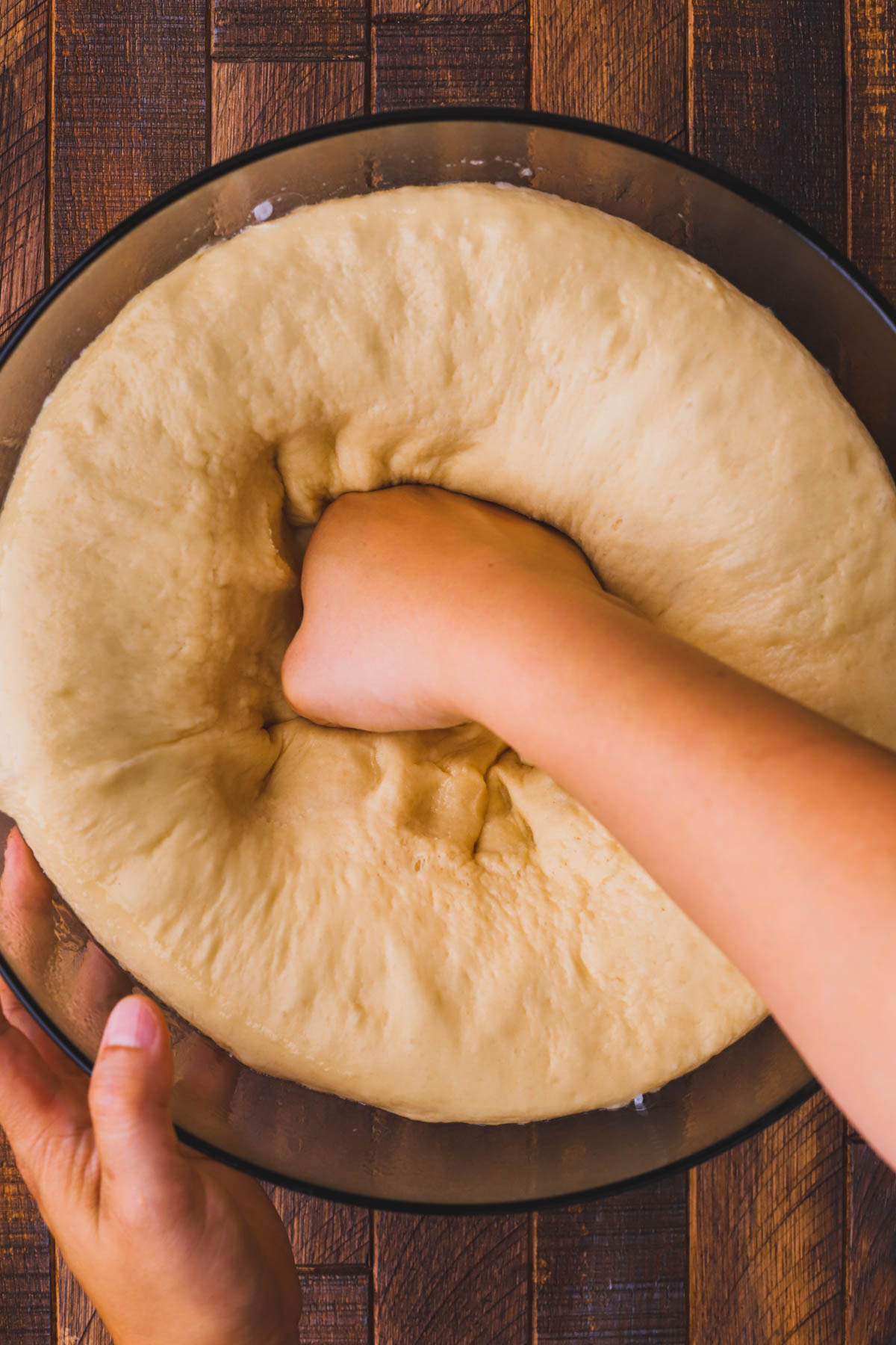 Deflated brioche dough