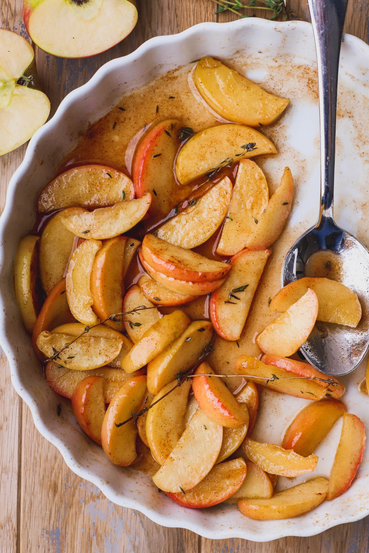 Baked maple apples.  