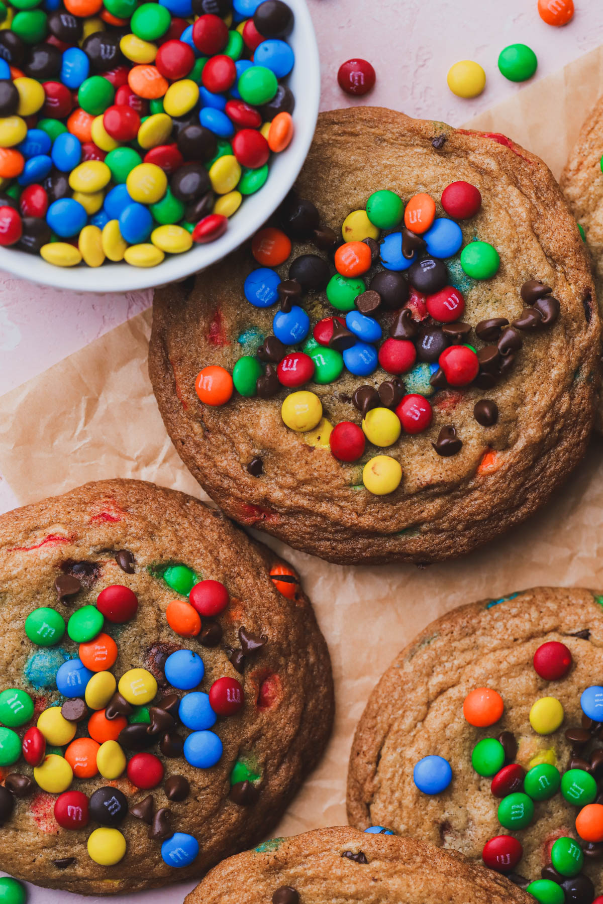 Mini m&m cookies.