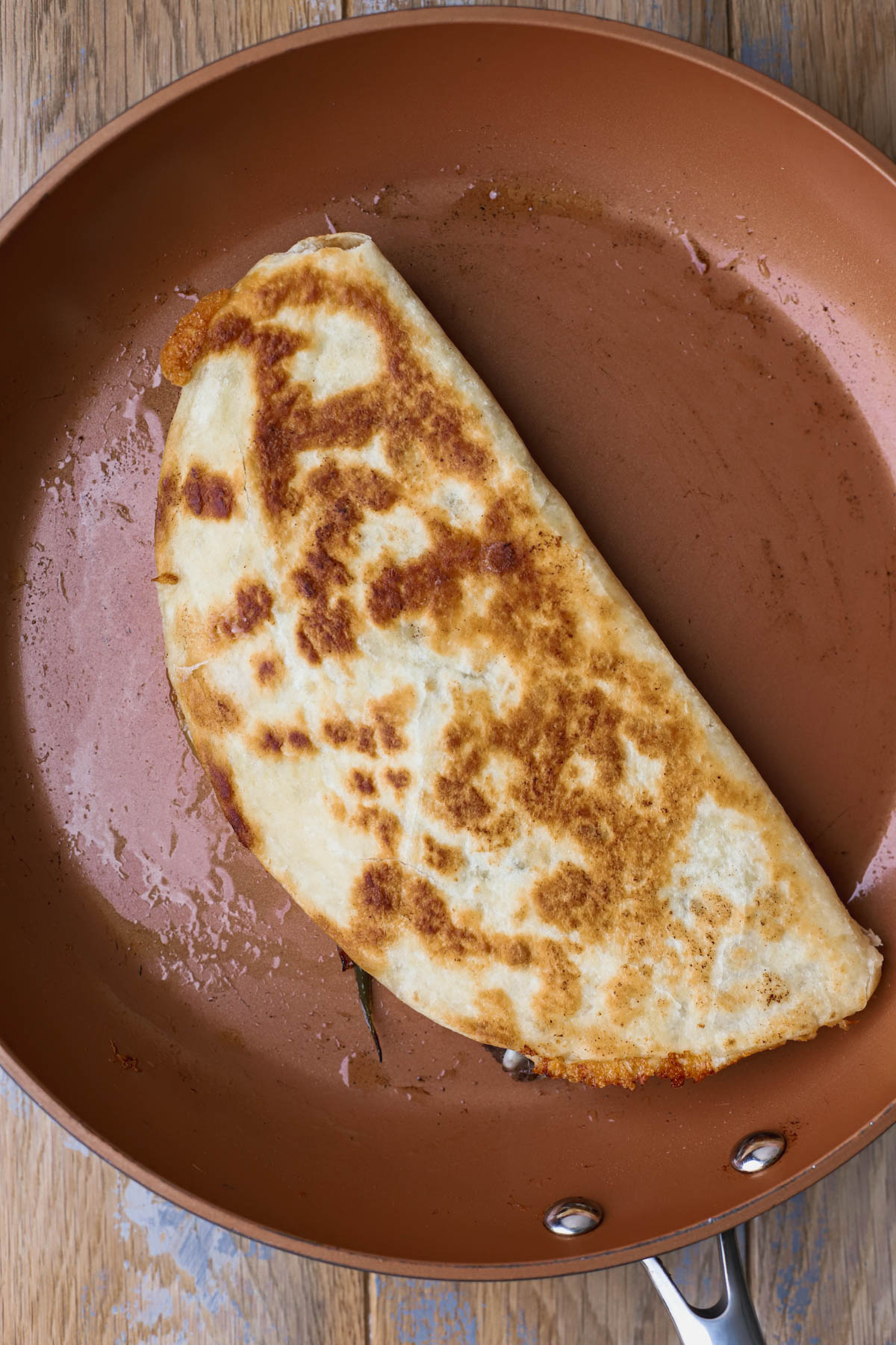 Quesadilla cooked in butter. 