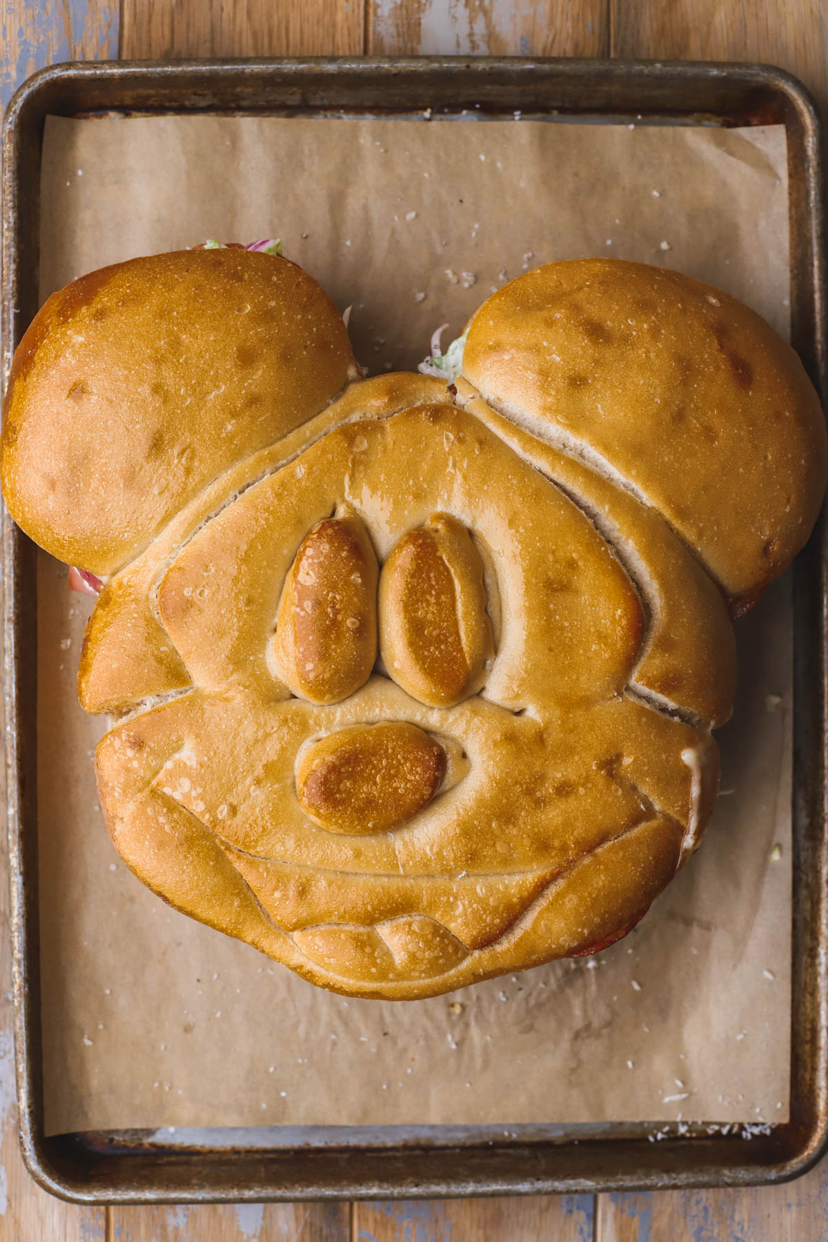 Mickey shaped Italian grinder sandwich.  