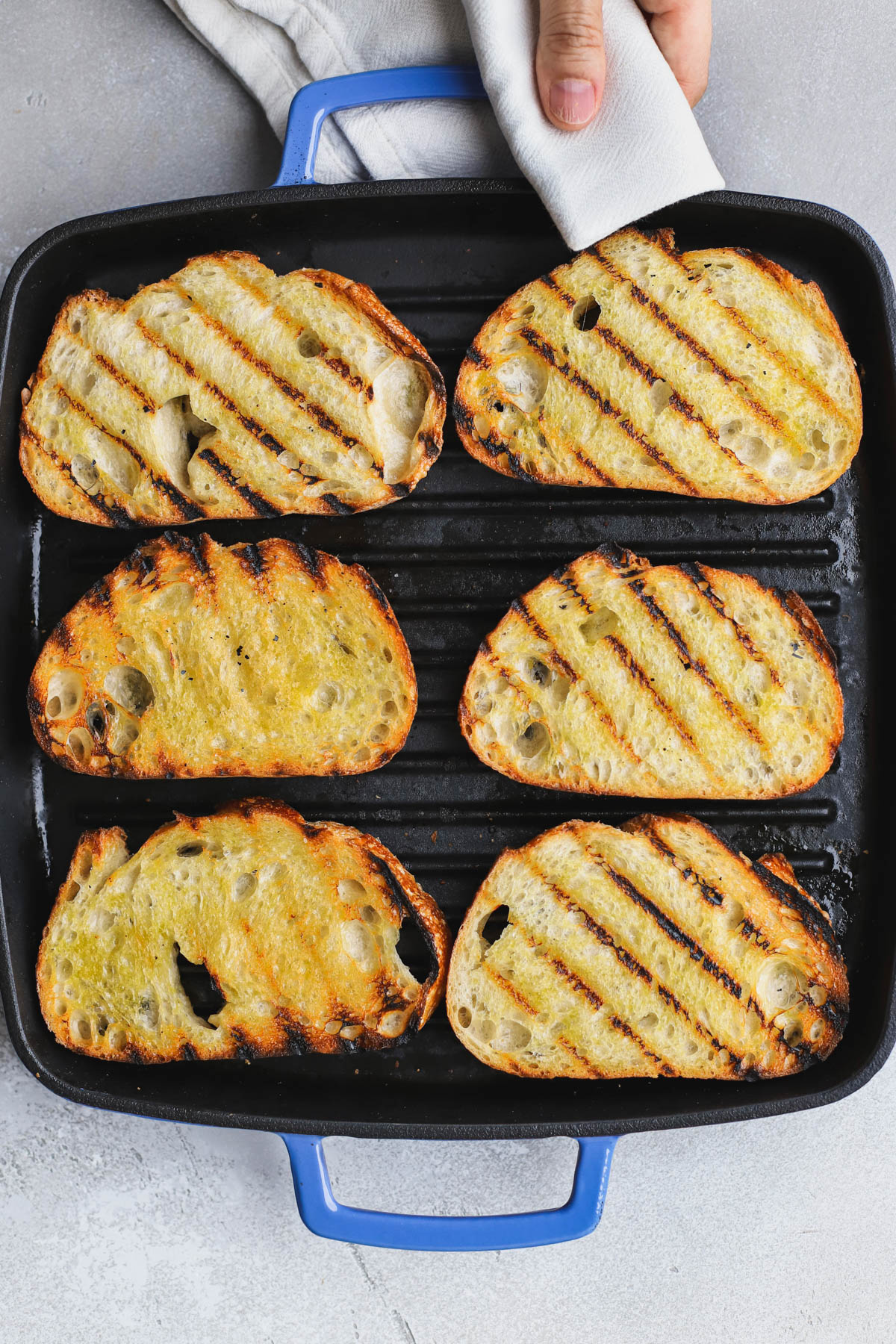 Grilled bread. 