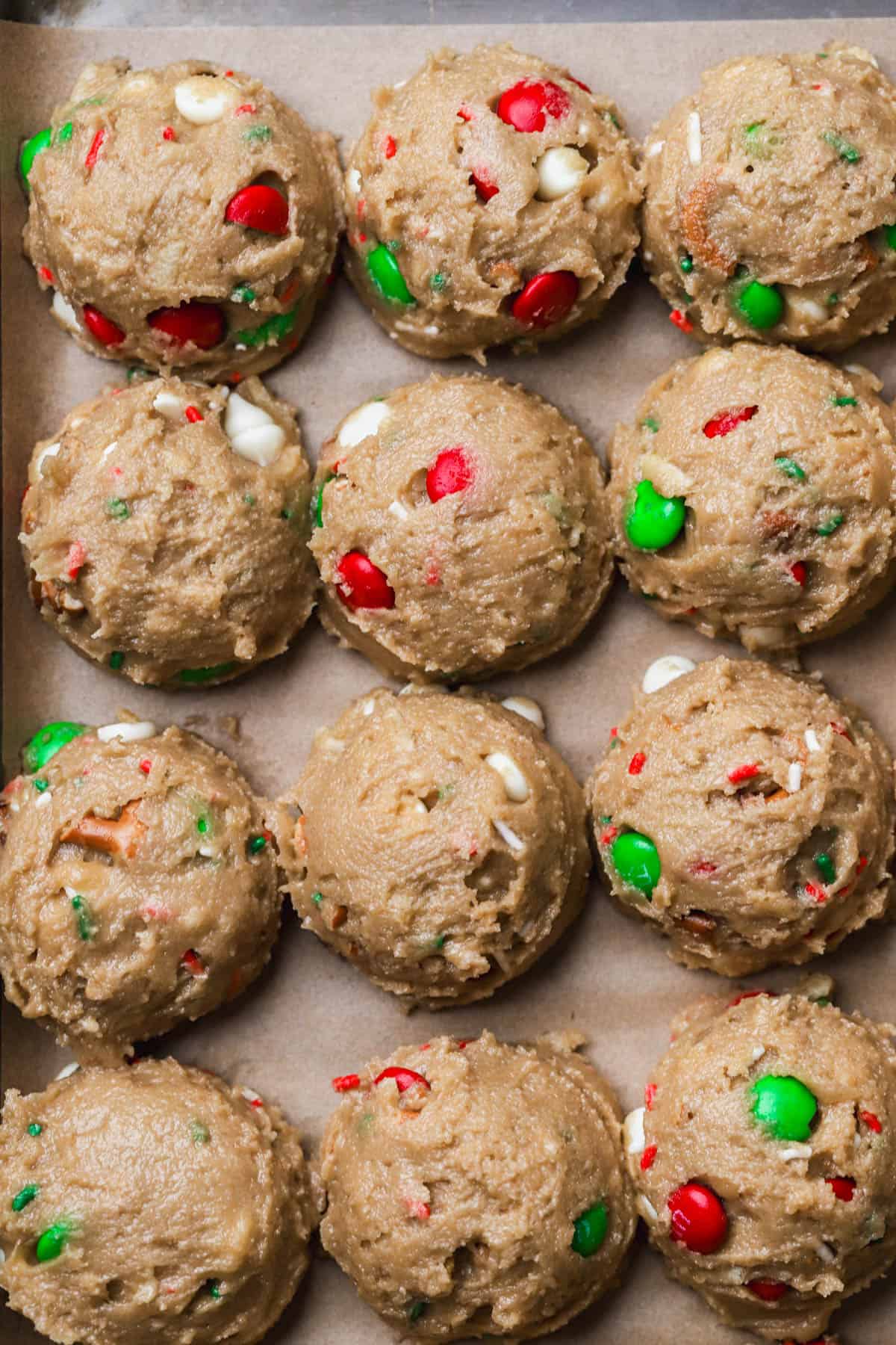 Scooped kitchen sink cookies.