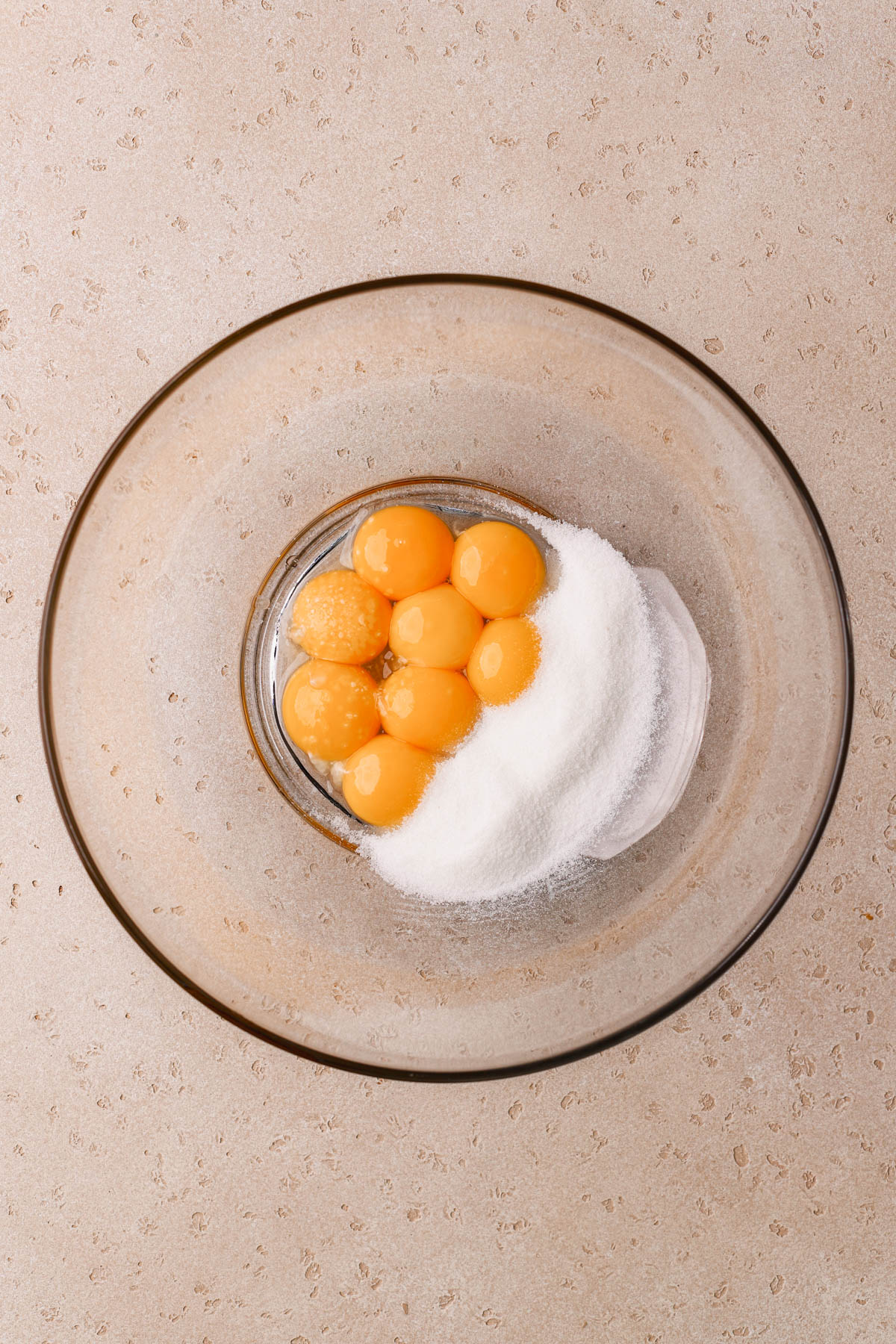 Egg yolks, sugar and salt.  