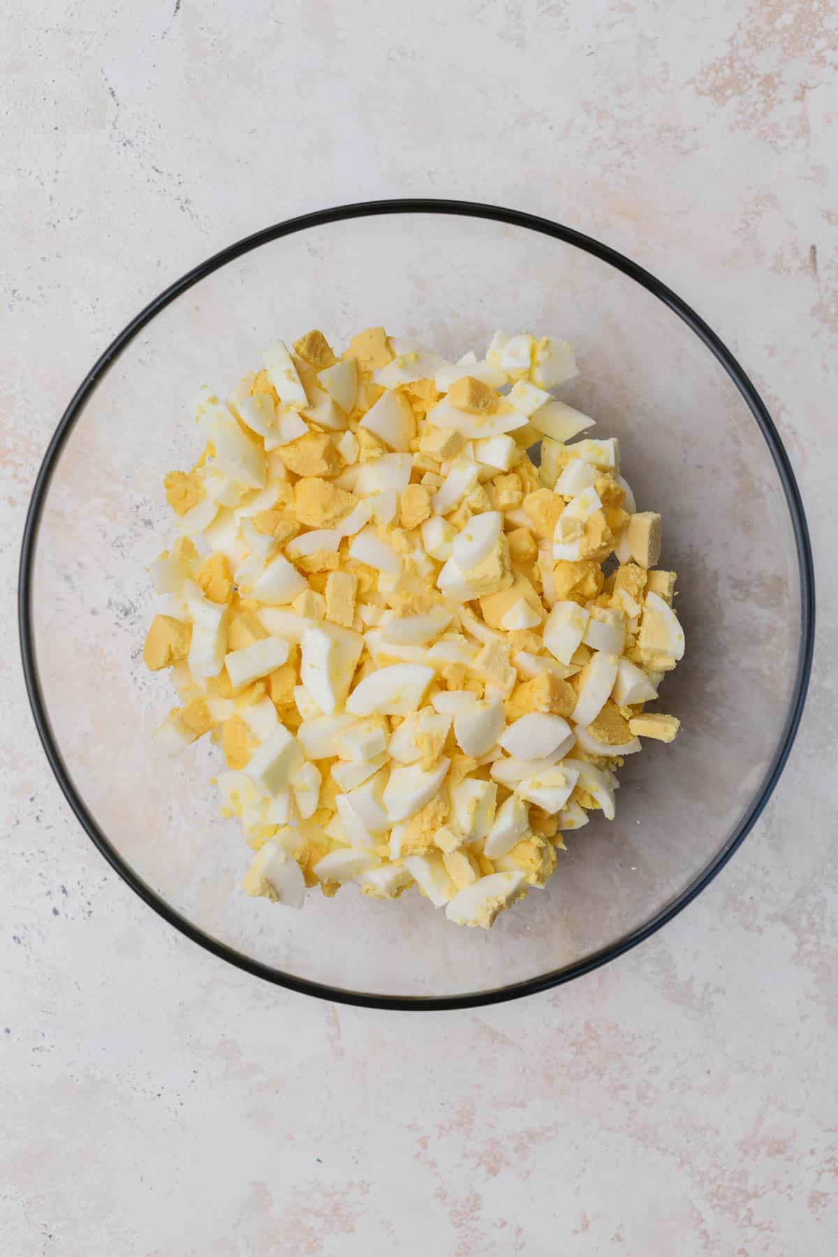 Chopped hard boiled eggs.