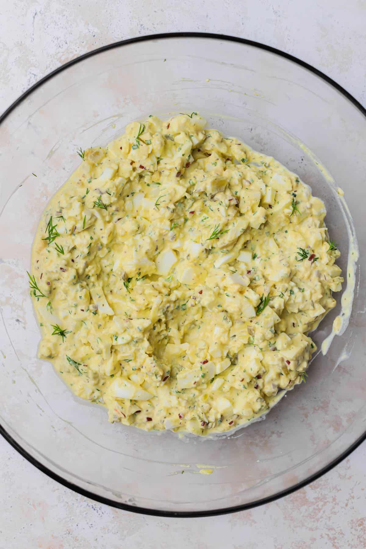 Dill pickle egg salad.