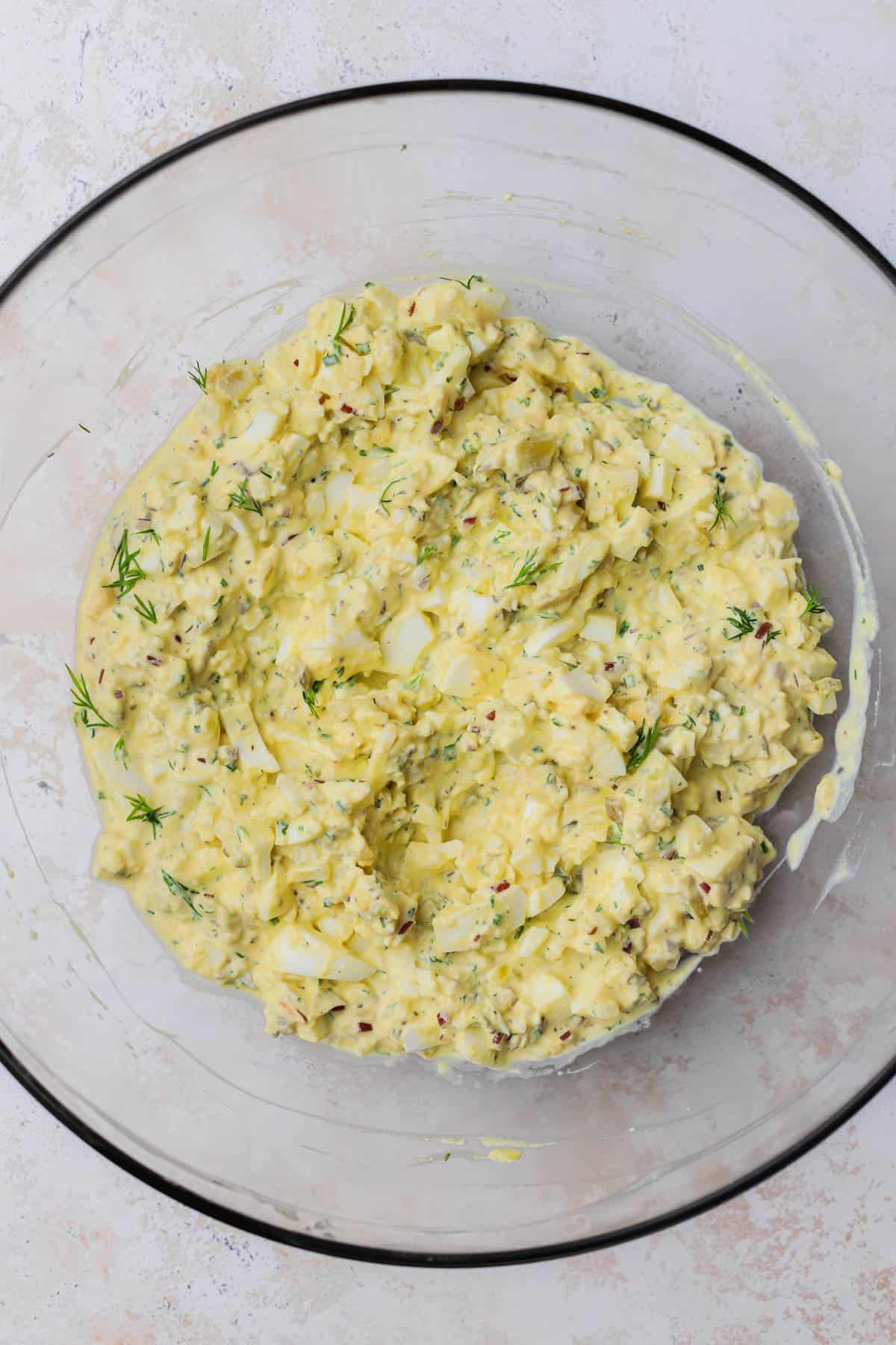 Dill pickle egg salad. 