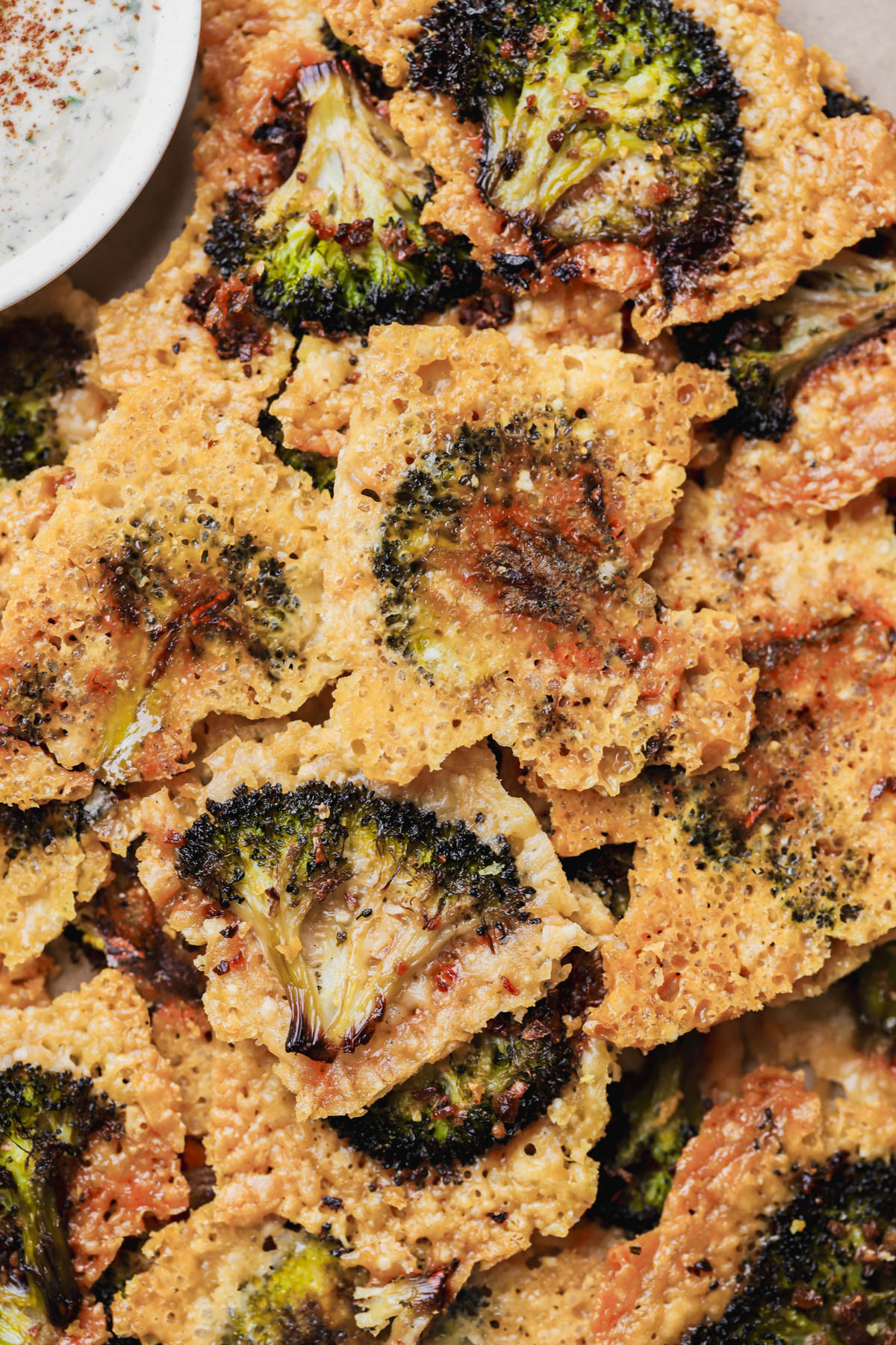 Baked parmesan with broccoli.  