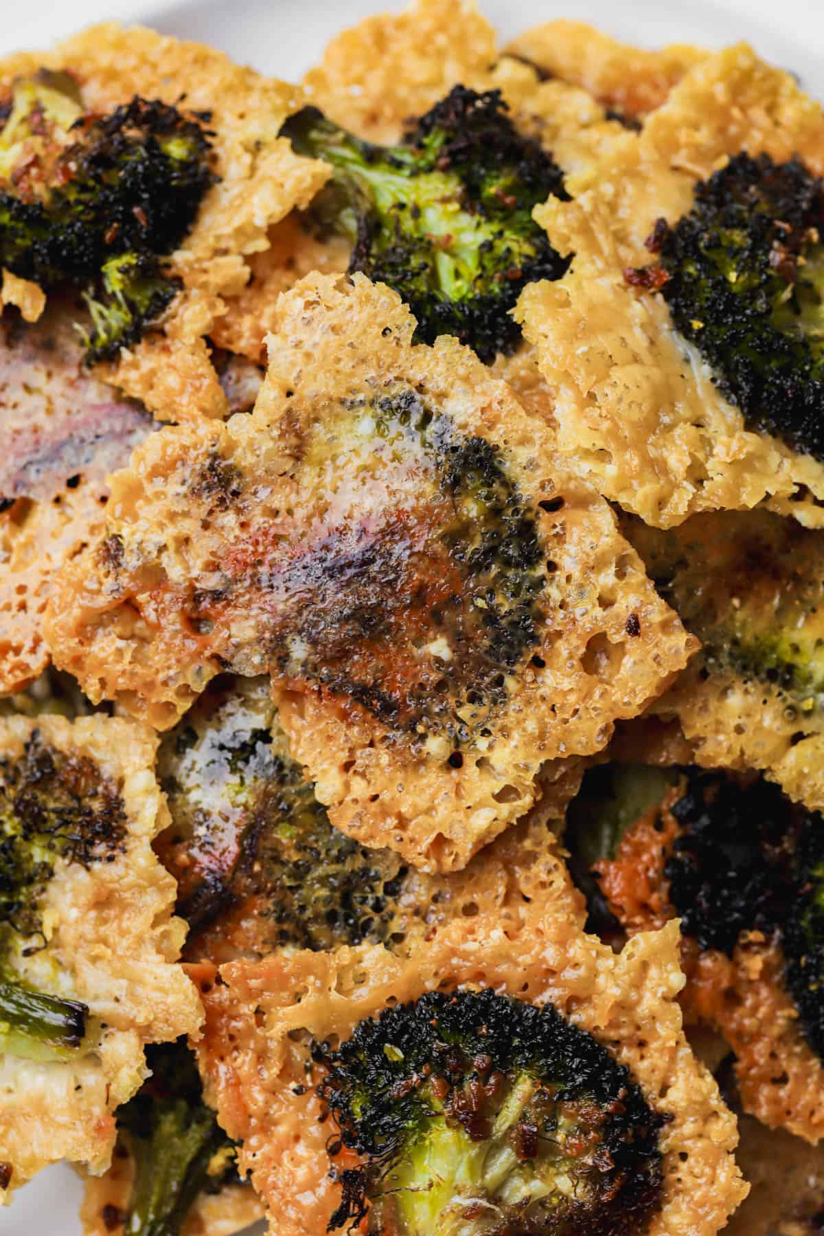 Broccoli with baked parmesan. 
