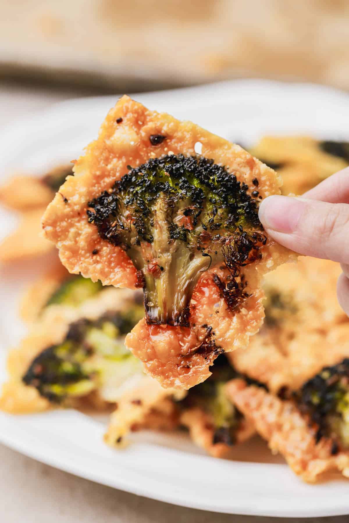Crispy parmesan and broccoli.  