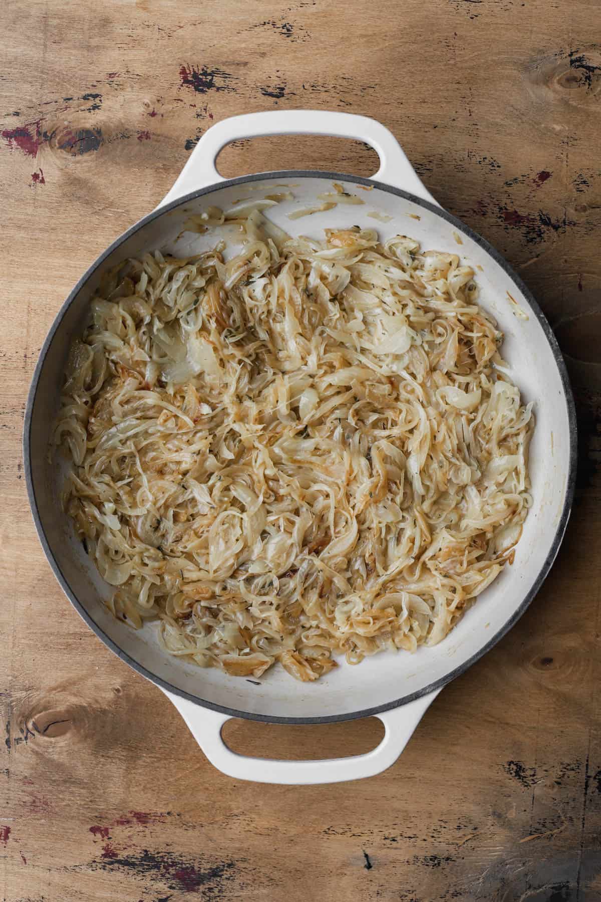 Sautéed yellow onions and fresh thyme.