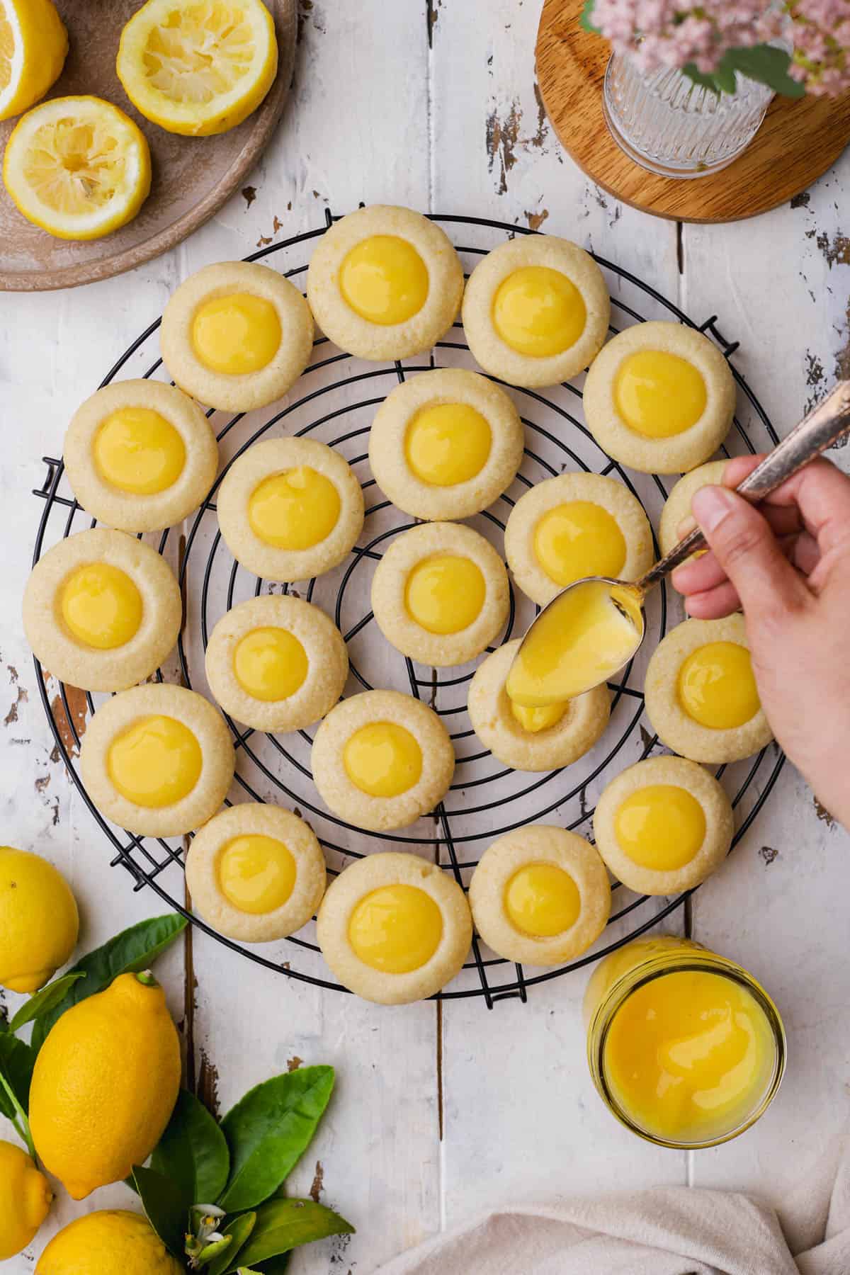 Lemon sugar cookies filled with lemon curd. 