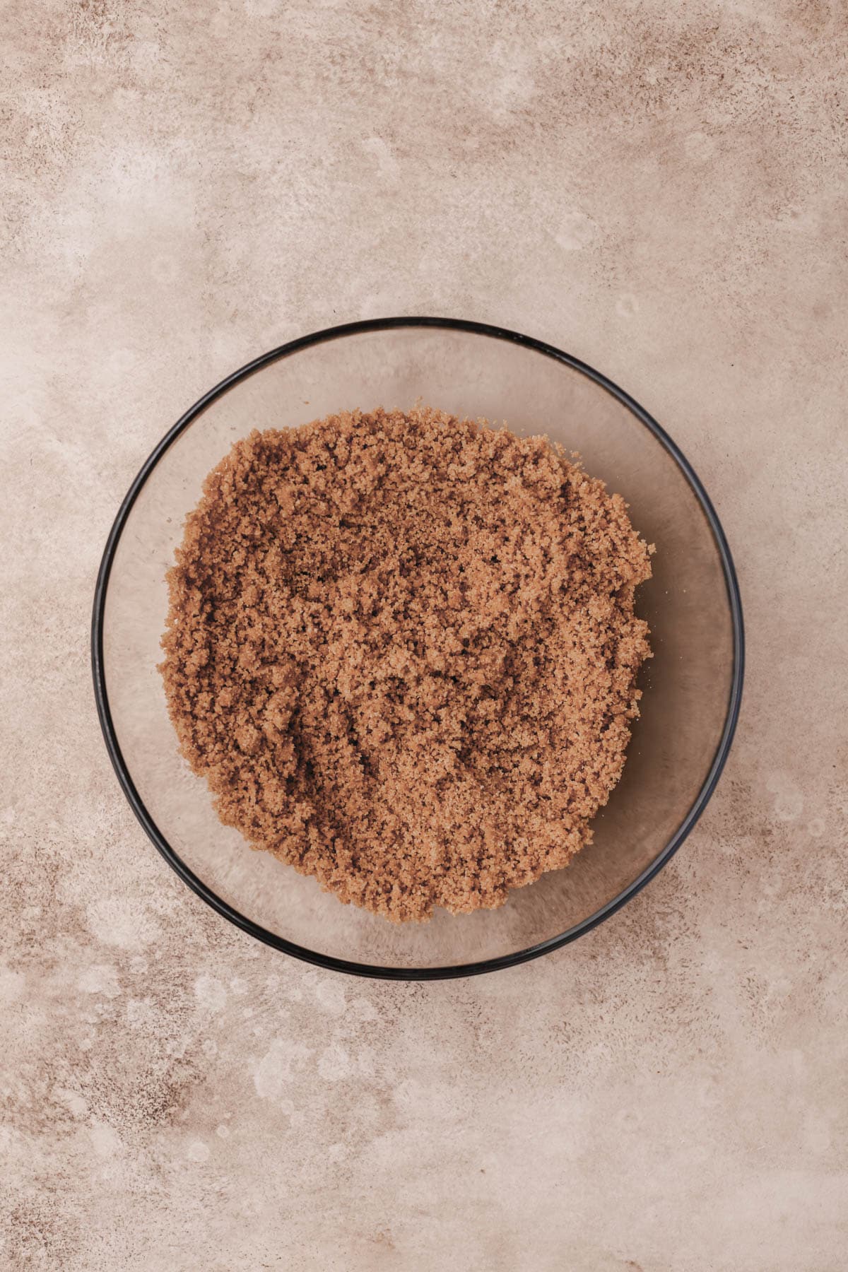 Ground graham crackers, sugar and butter.