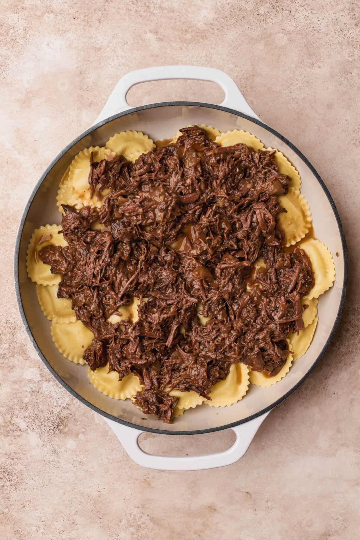 Short rib with lemon ravioli.