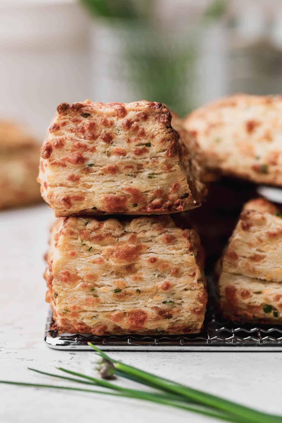 Cheddar cheese and chive scones. 