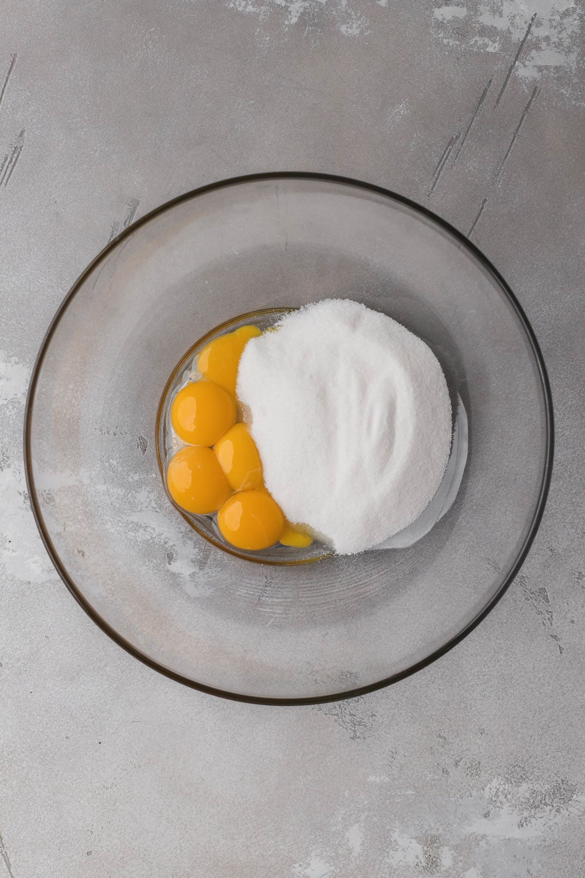 Egg yolks and sugar.n