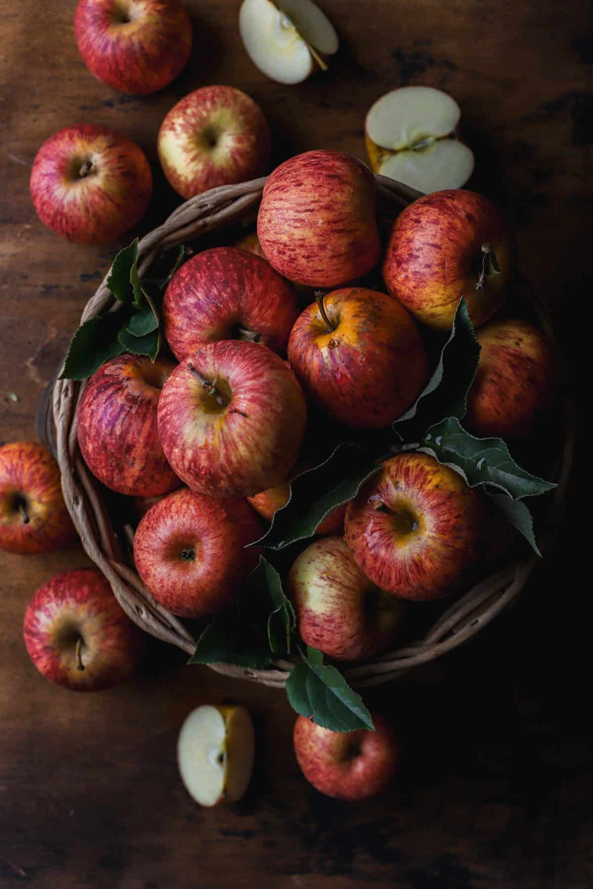 Basket of gala apples. 