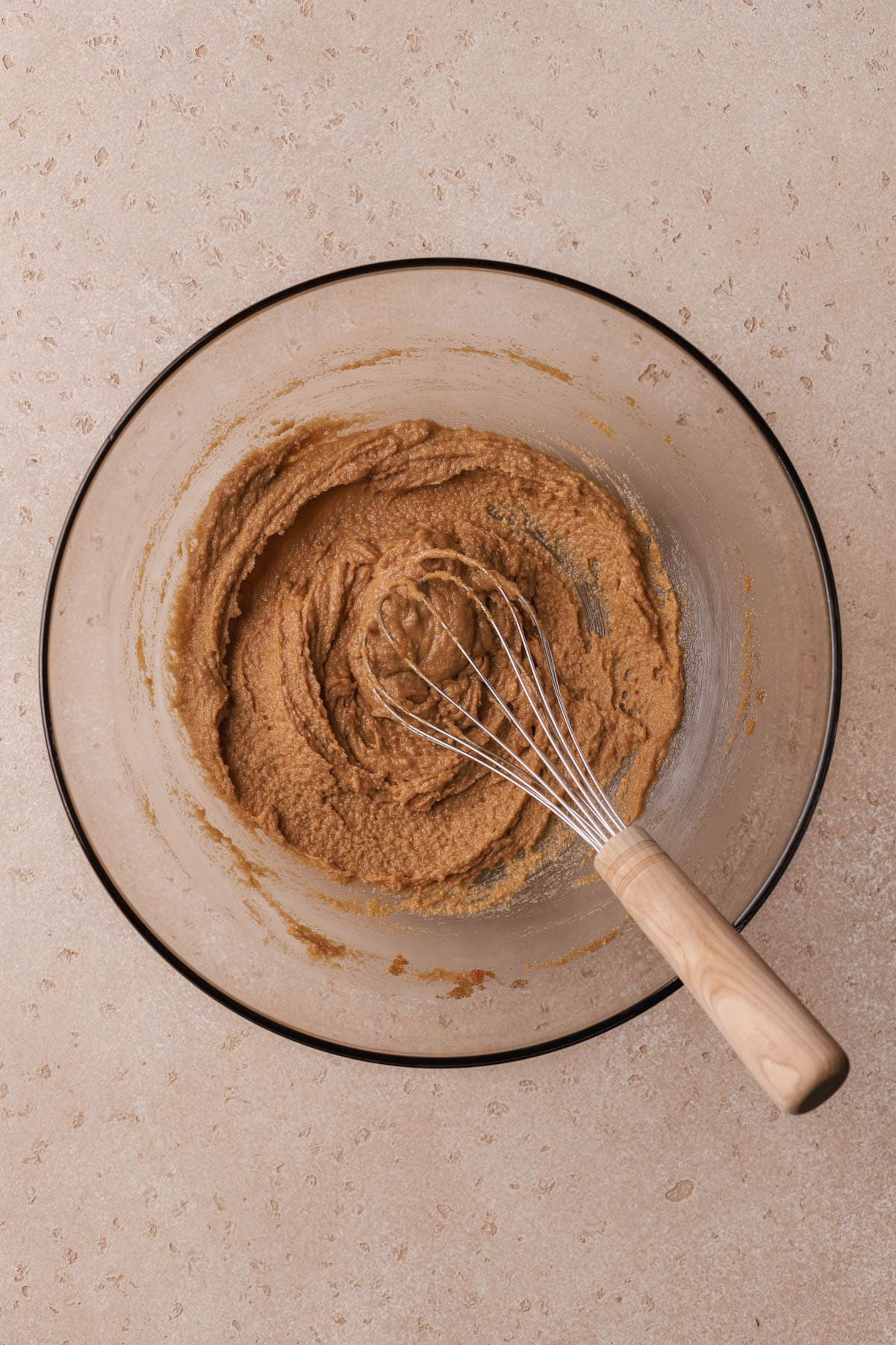 Melted butter, brown sugar and sugar.