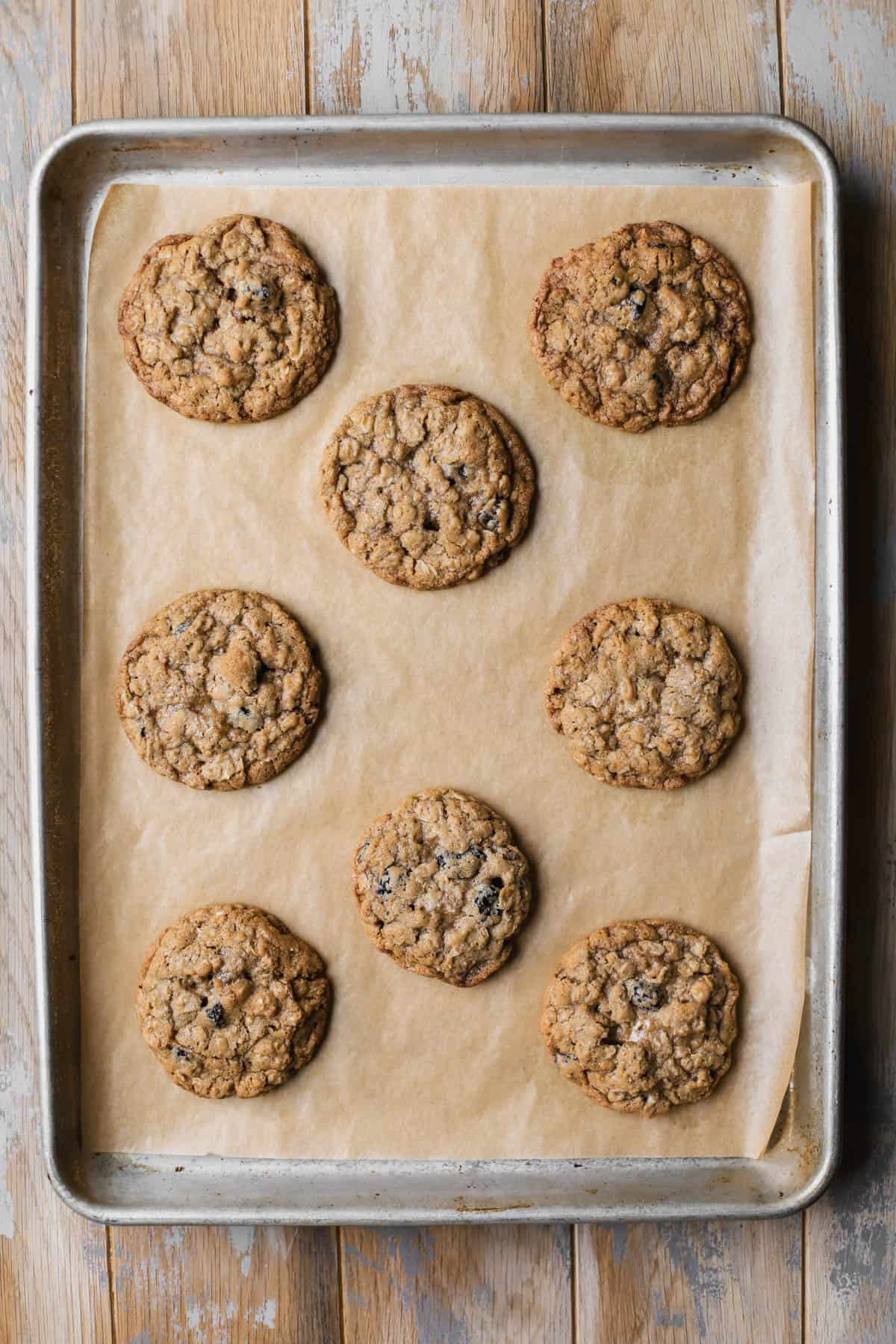 Baked cranberry oatmeal cookies. 