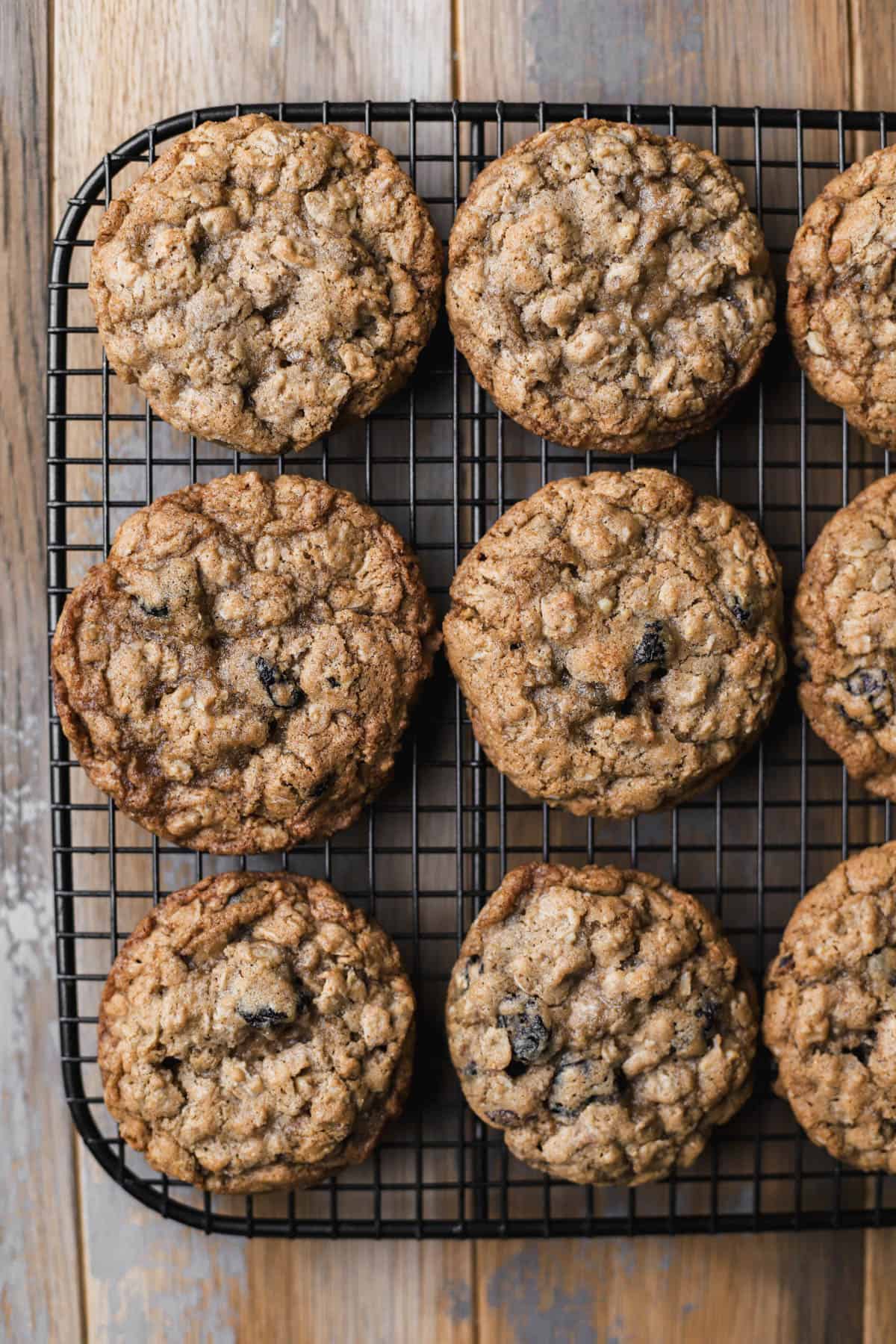 Oatmeal Cranberry Walnut Cookies with dried cranberries, brown sugar, walnuts, vanilla bean paste, and rolled oats. 