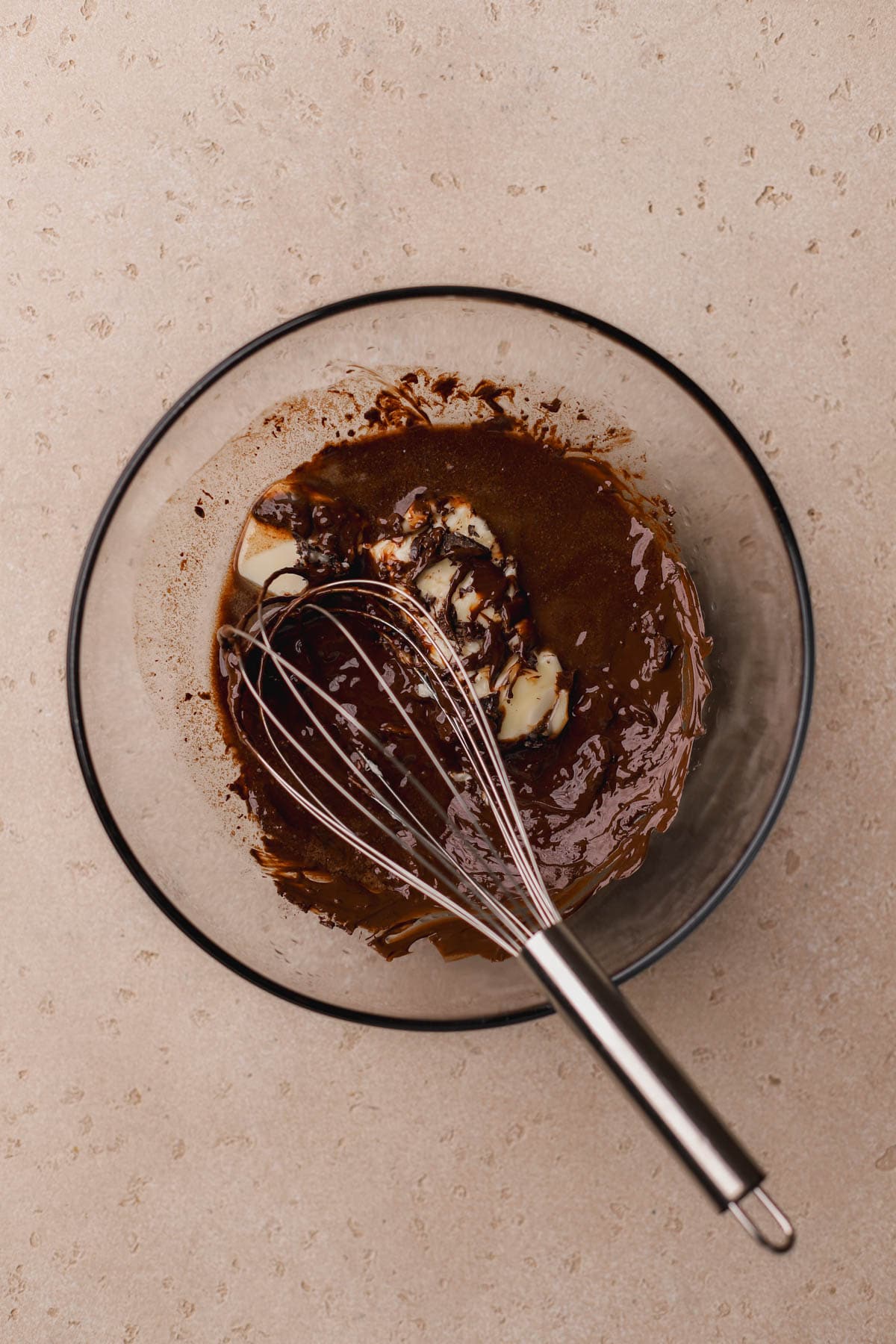 Chopped chocolate and unsalted butter. 