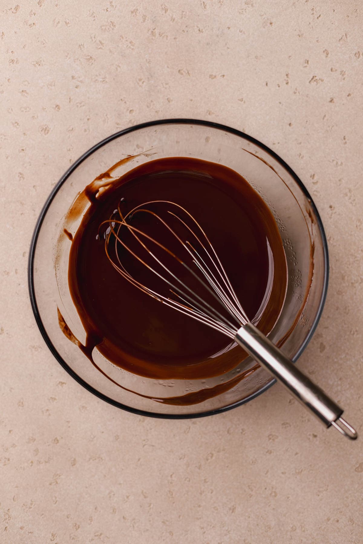 Melted chocolate and butter. 