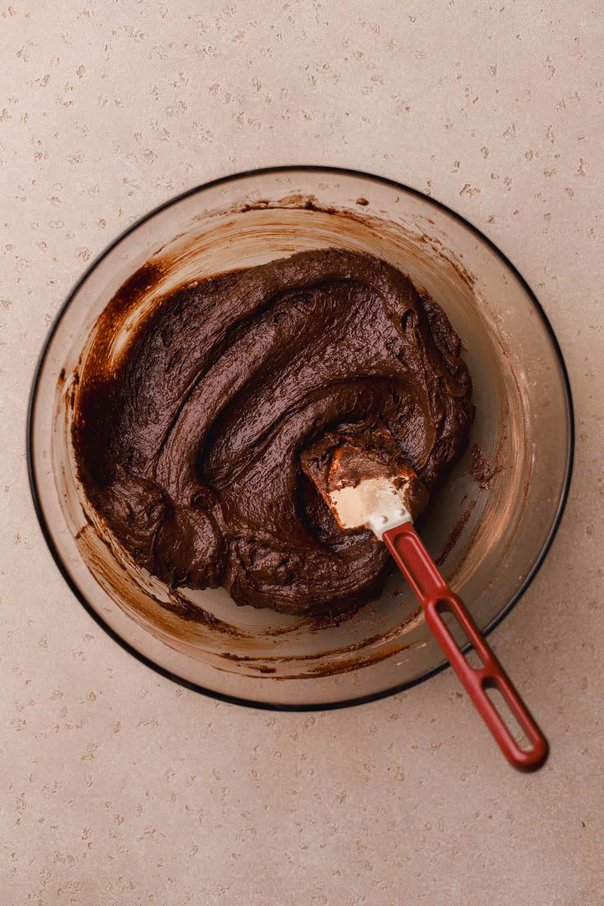 Dark chocolate brownie batter. 