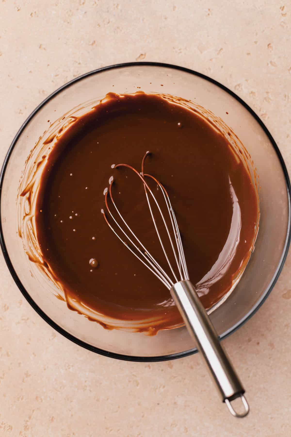 Dark chocolate ganache. 