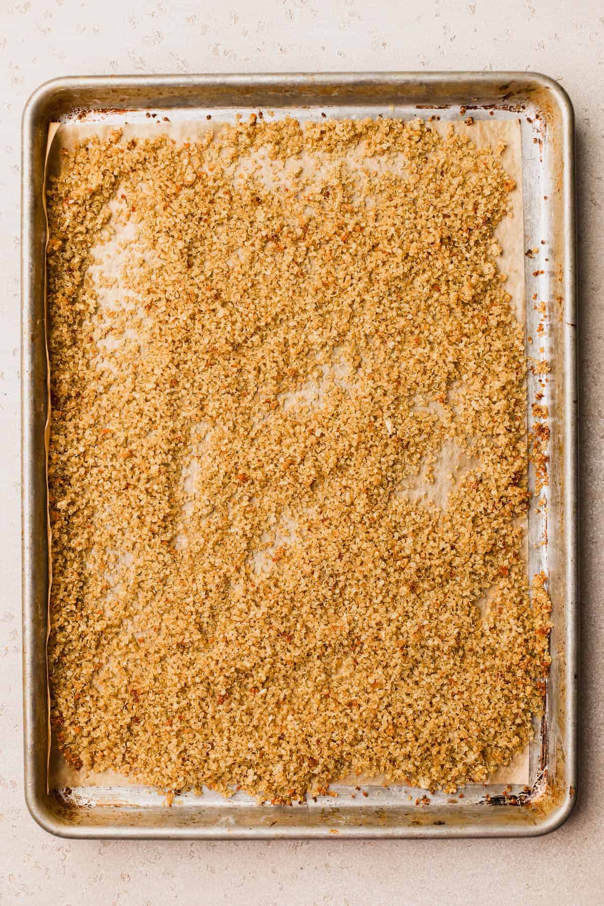 Baked and crispy quinoa. 