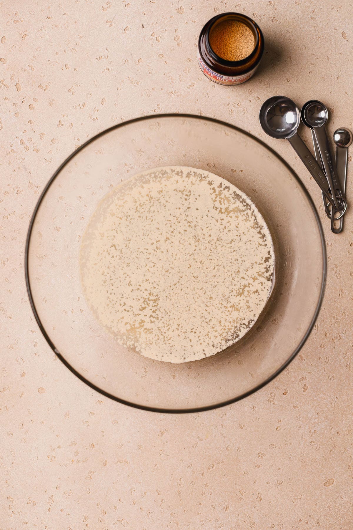 Yeast, sugar and warm water.