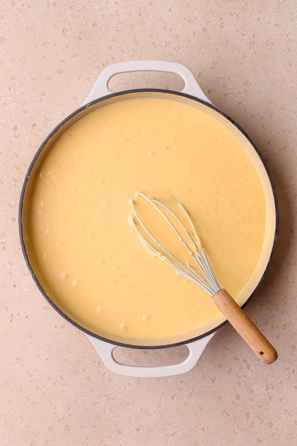Cheddar cheese sauce. 