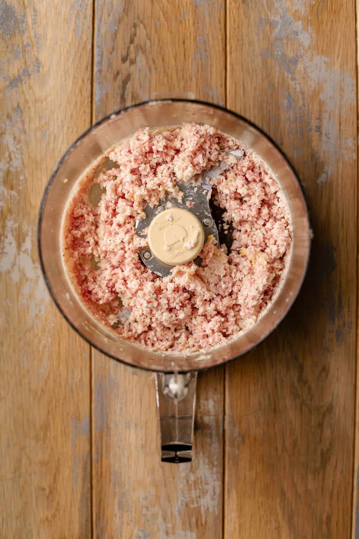 Finely minced pancetta and garlic.