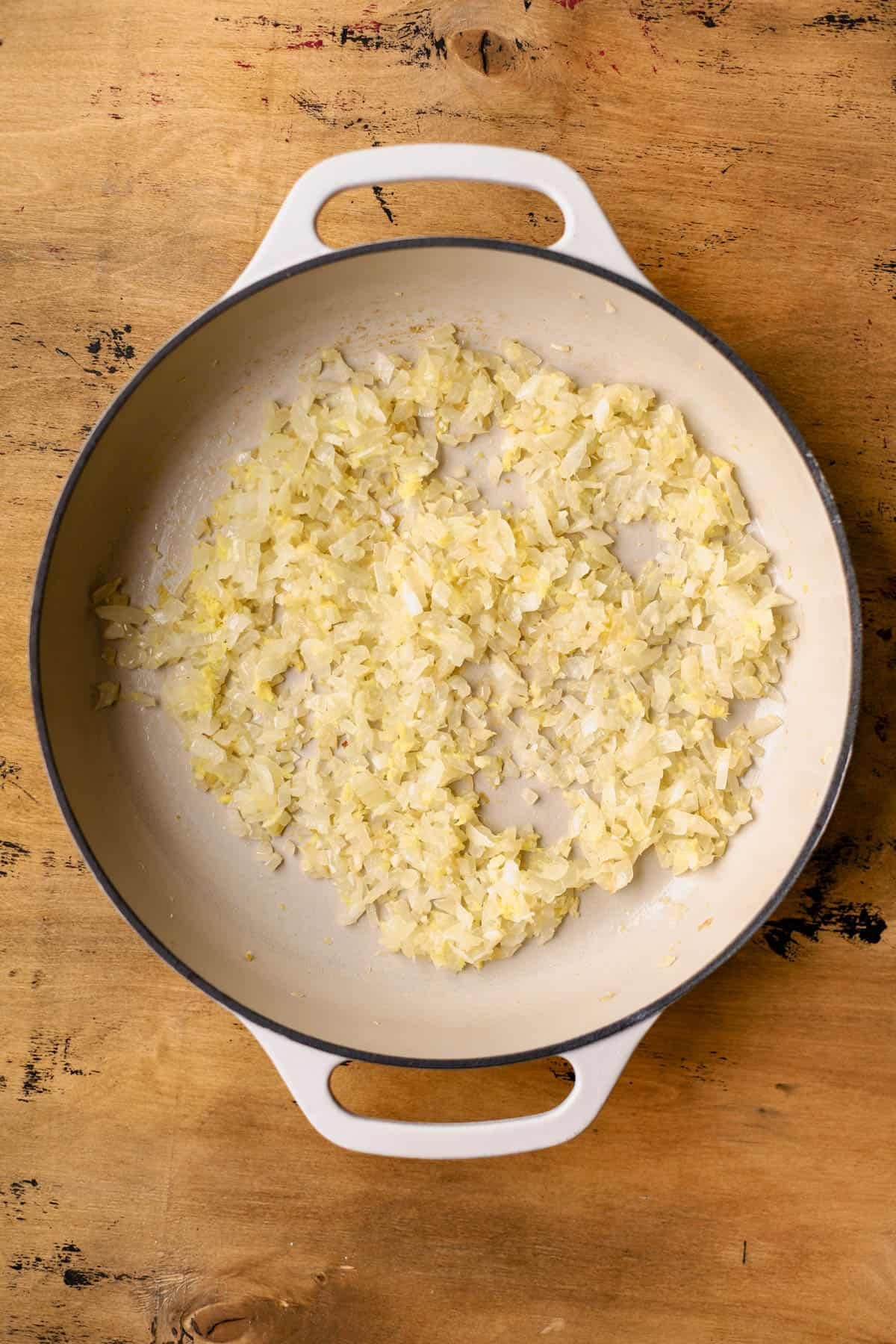 Sauteed onions, garlic, and ginger. 