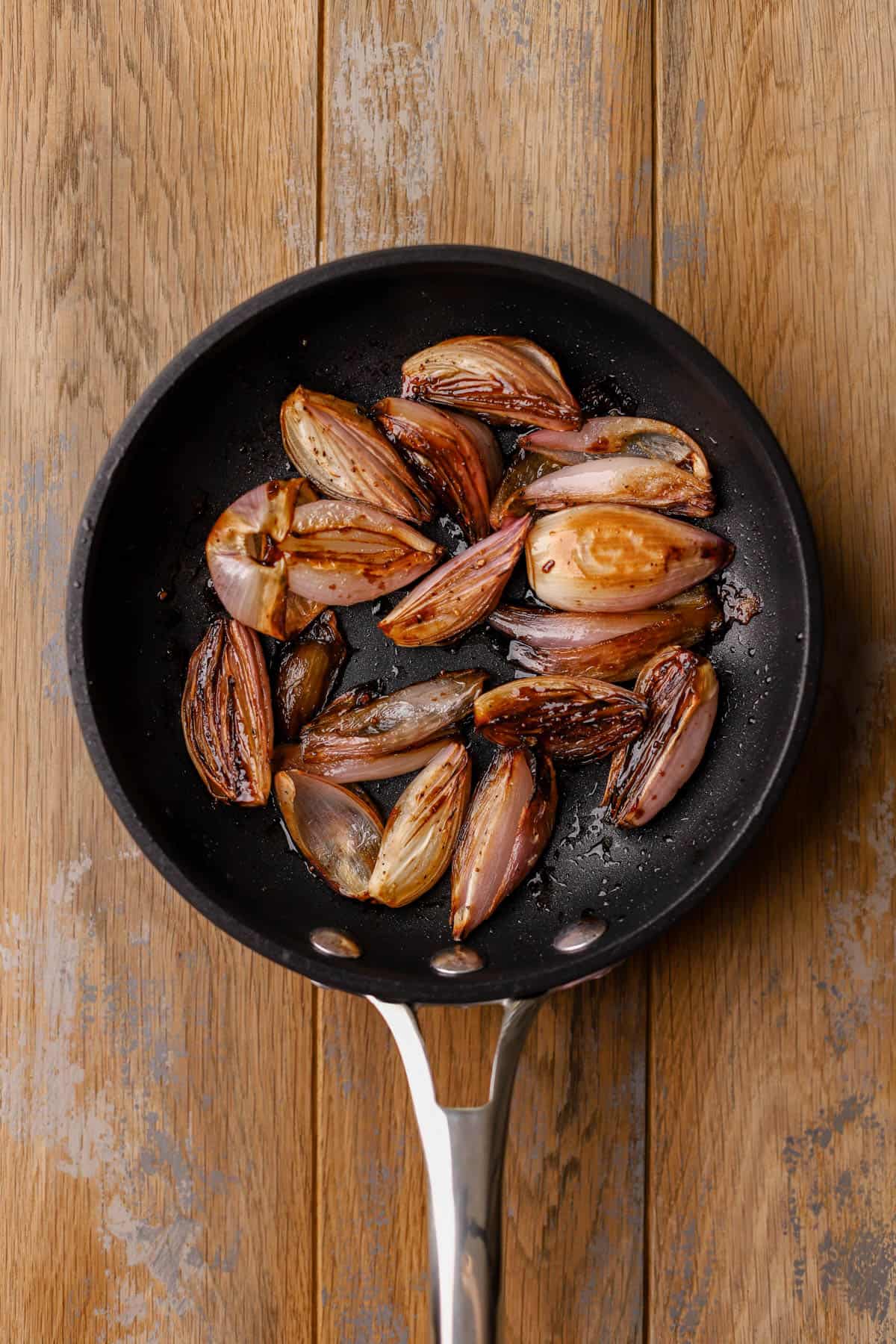 Roasted balsamic shallots.