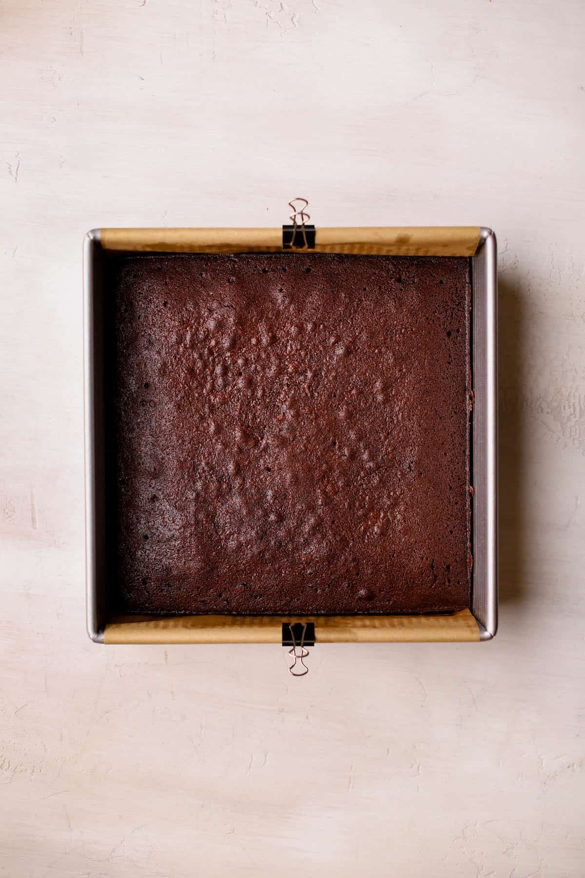 Baked fudgy brownies. 