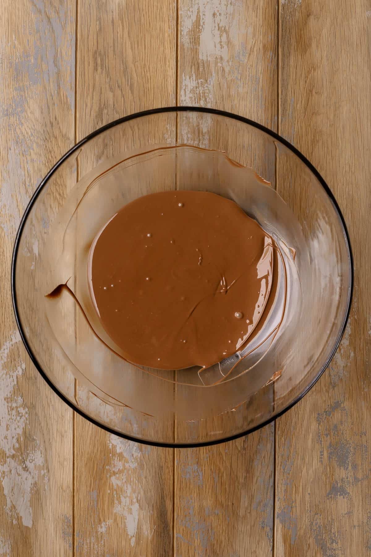 Melted milk and dark chocolate.